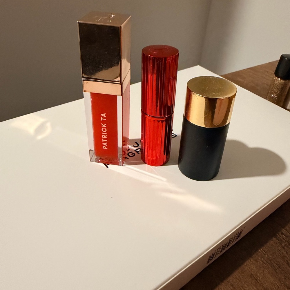 Patrick Ta Red Lip Gloss and Lipsticks Trio